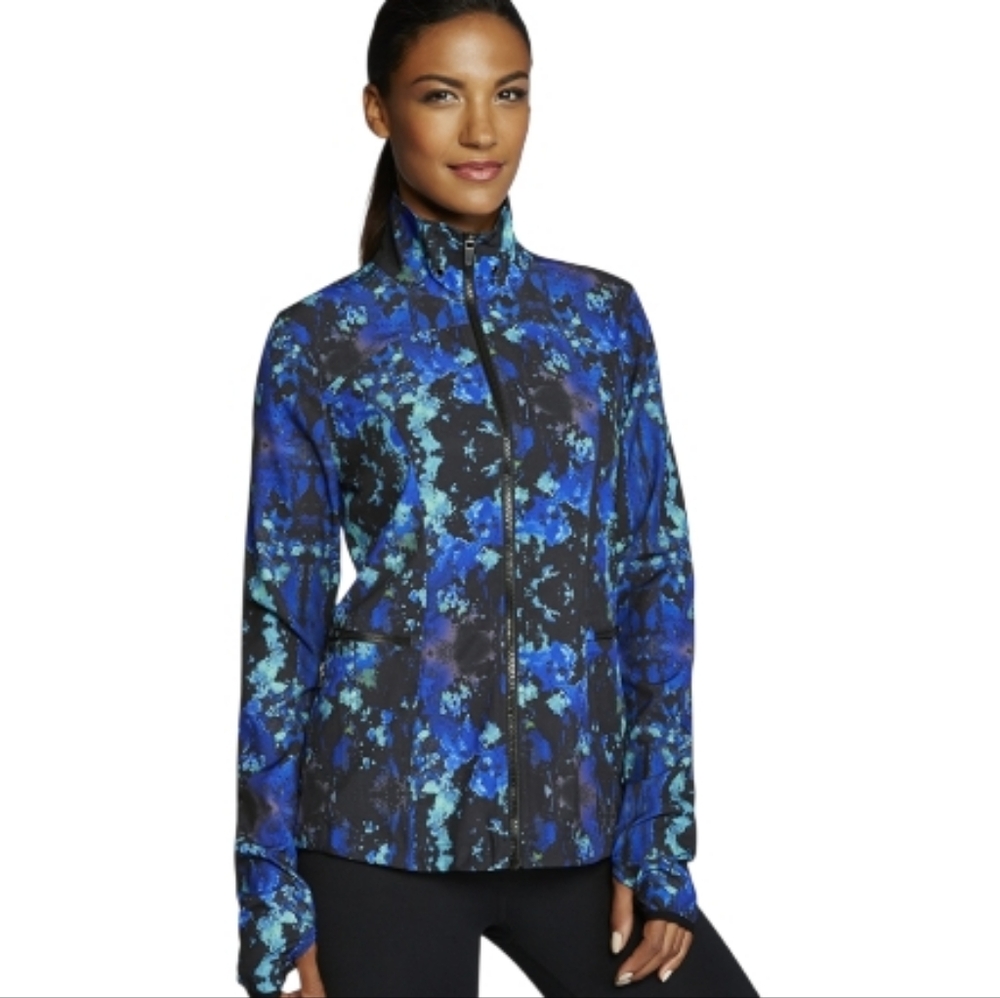 Fabletics Ninety Six Windbreaker Zip Up Jacket Blue Lava Athletic Lightweight XL